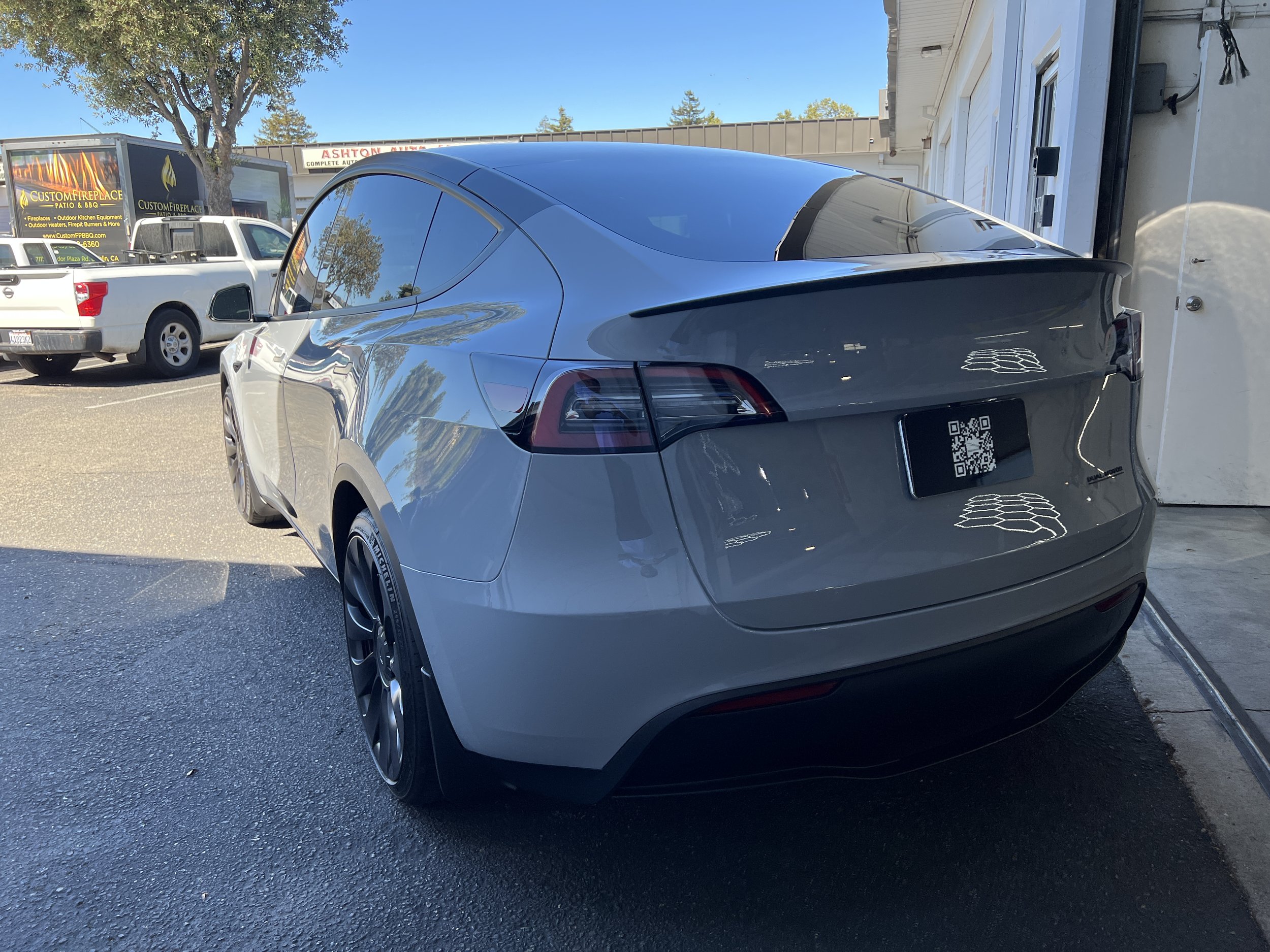 2022 Tesla Model Y Performance Finished in Pearl White Multi-Coat Exterior  Wrapped in Miami Blue over Black Interior w/ 8,600…