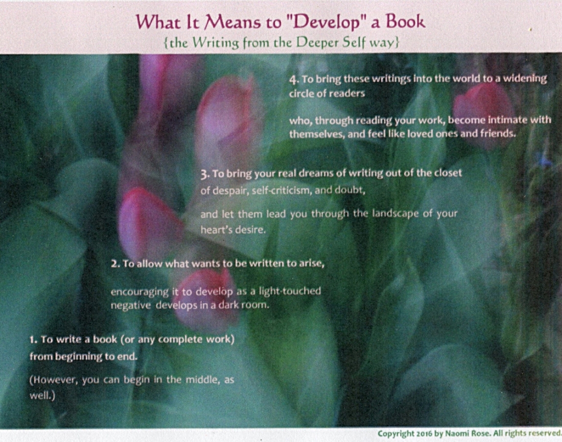 Book development, as conceived by naomi rose