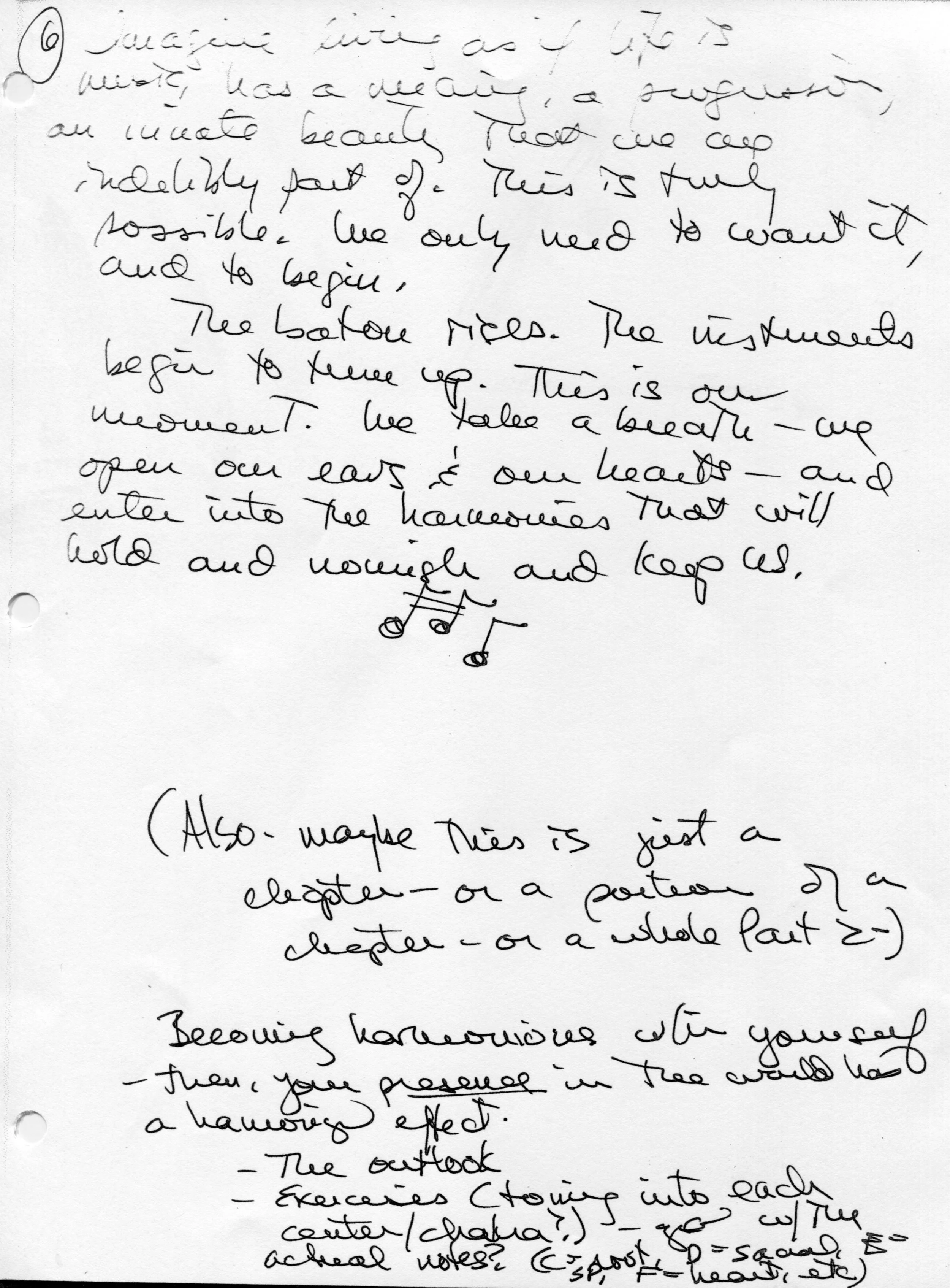 Notes towards the writing of “the music of good relationships” (Naomi Rose)