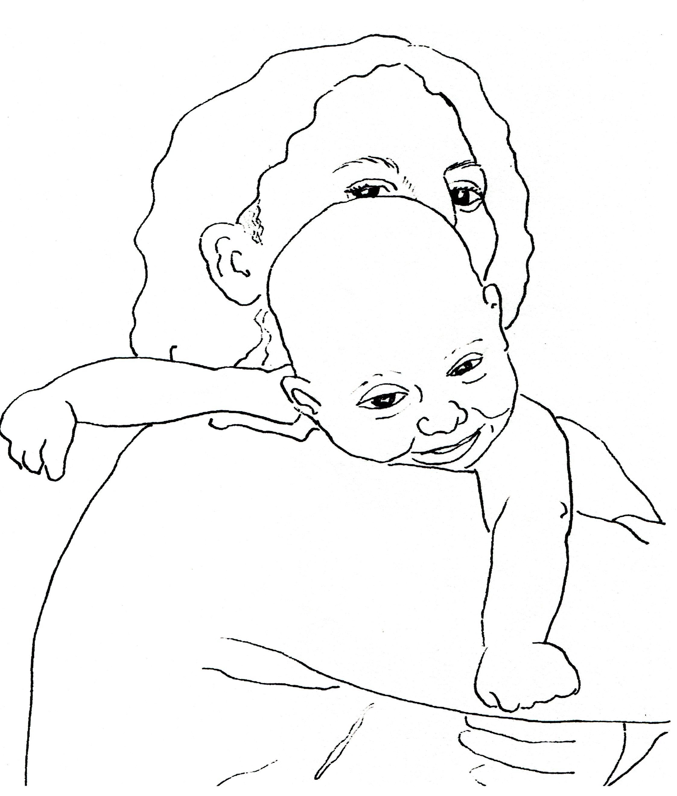 Infant on Mother's Shoulder, Smiling.jpg