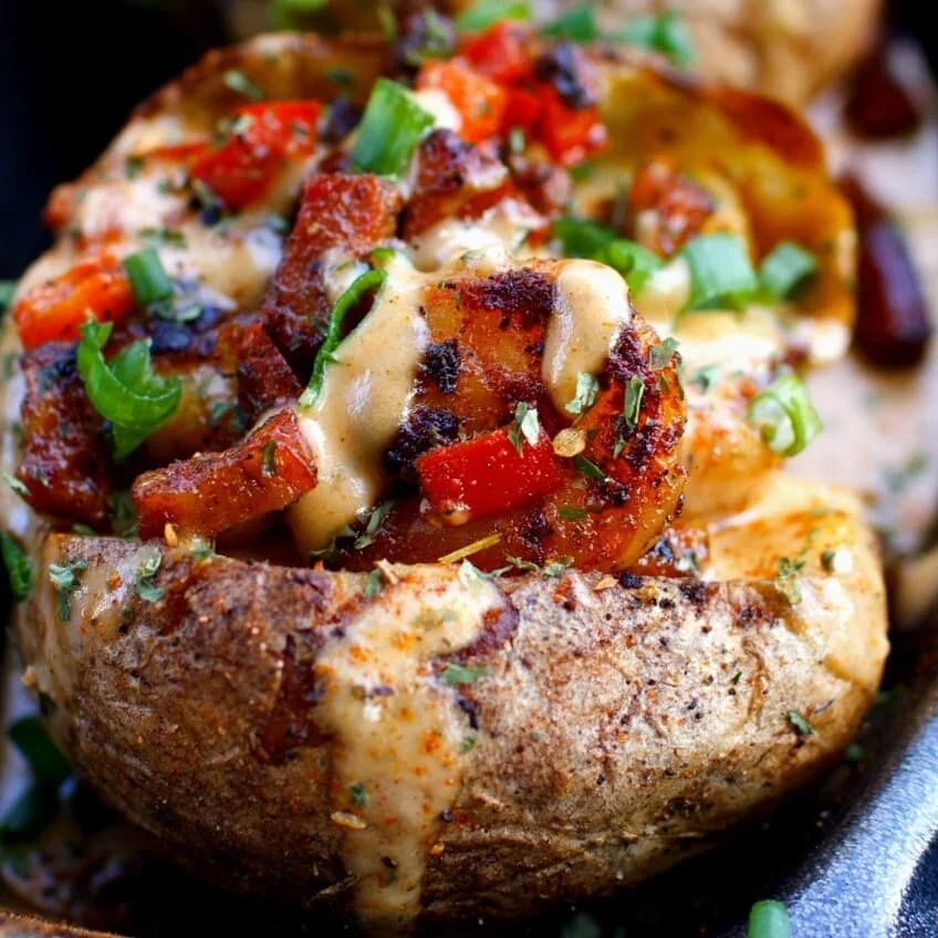 Loaded Cajun Shrimp Baked Potatoes — WhipSomethingUptv