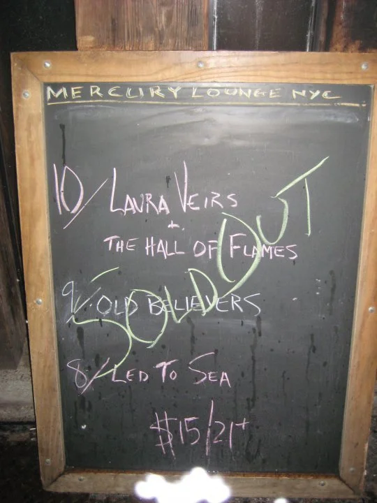 I saw Laura Veirs and her band play last night. Lance walked me to the Mercury Lounge, then surprised me with tickets for my birthday. I was so excited, I could’ve kissed the bouncer.
But I didn’t. Cause I’ve already done that too much in internet videos.
Anyway, Laura's show made me remember why I love songs and the world and violins and unpretentious, hard-working, warm-hearted people who tell brief, self-deprecating stories and then play really beautiful music.
Also, Laura is seven months pregnant. 