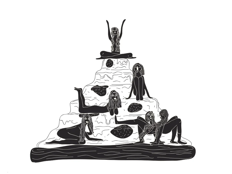 Loving Pizza II. Illustration.