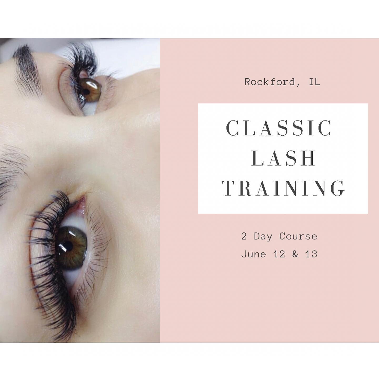 𝗖𝗹𝗮𝘀𝘀𝗶𝗰 𝗟𝗮𝘀𝗵 𝗧𝗿𝗮𝗶𝗻𝗶𝗻𝗴....

Is the foundation to lashing and designed to help you learn and understand the fundamentals of becoming a Lash Artist. 

𝐉𝐮𝐧𝐞 12 &amp;13 𝐢𝐬 𝐨𝐮𝐫 𝐧𝐞𝐱𝐭 2 𝐝𝐚𝐲 𝐋𝐚𝐬𝐡 𝐜𝐨𝐮𝐫𝐬𝐞!

DM, 📧 or