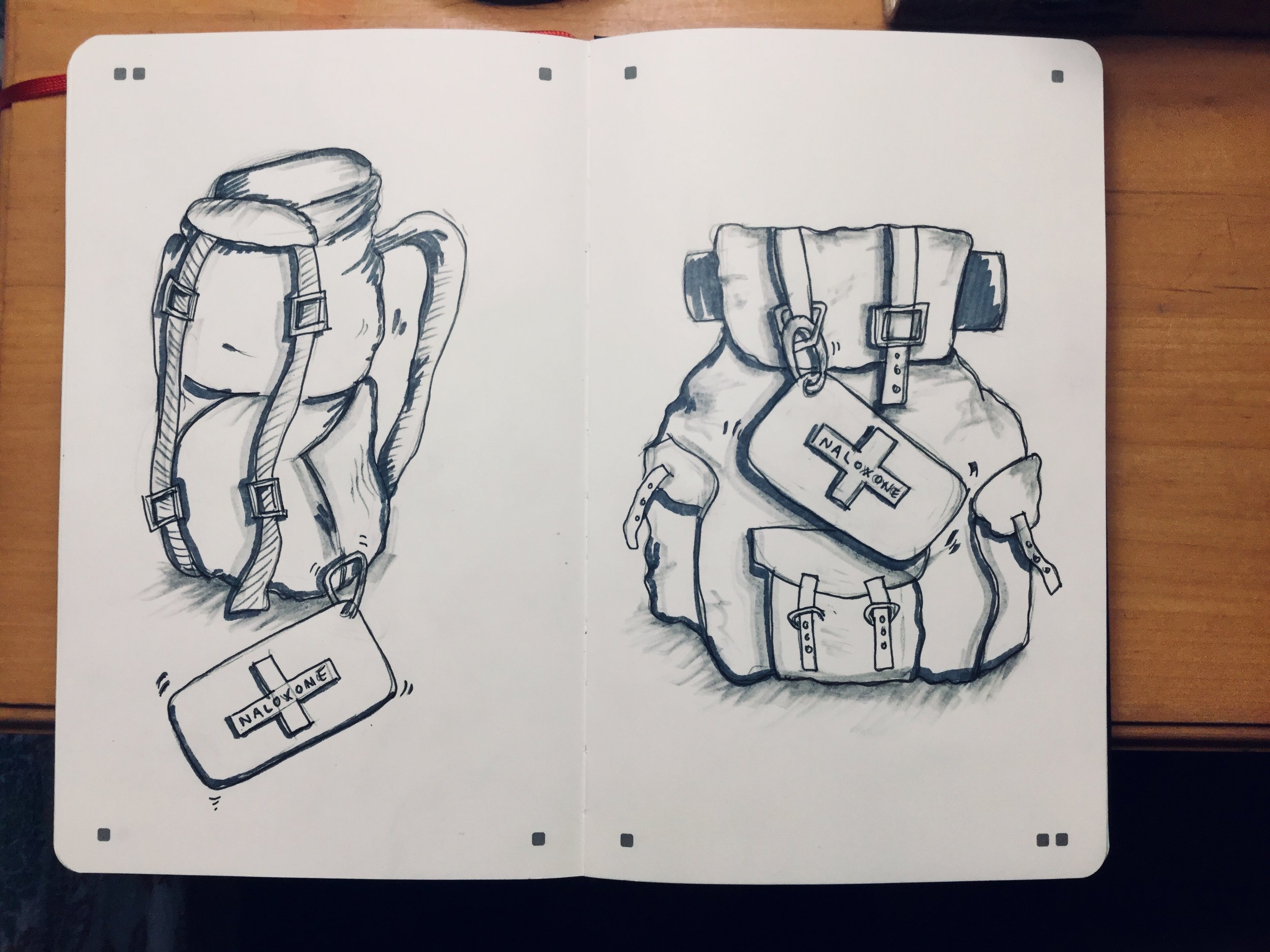  A couple of examples of backpack sketches. 