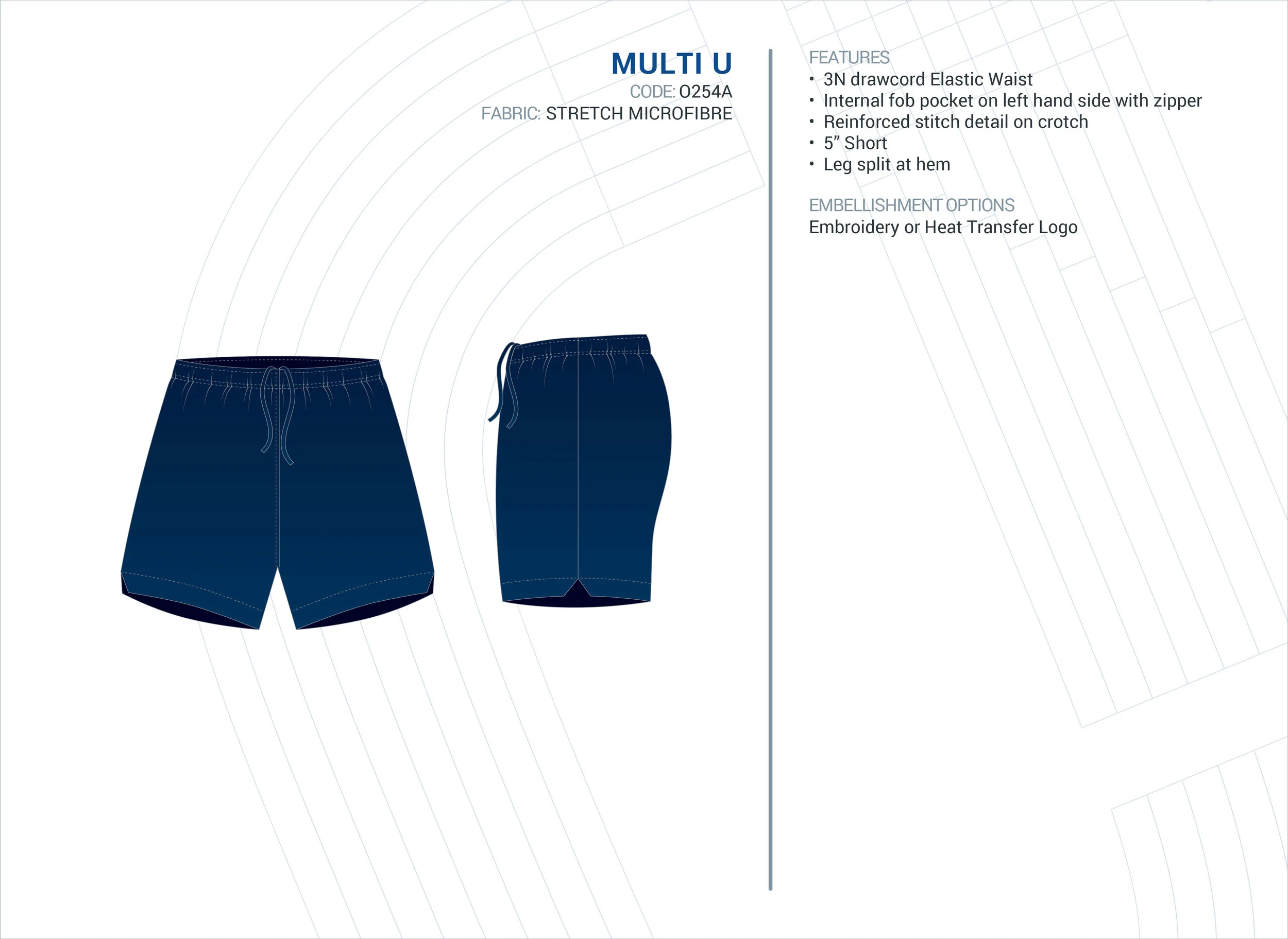 Unisex Multi Stretch Microfibre Short