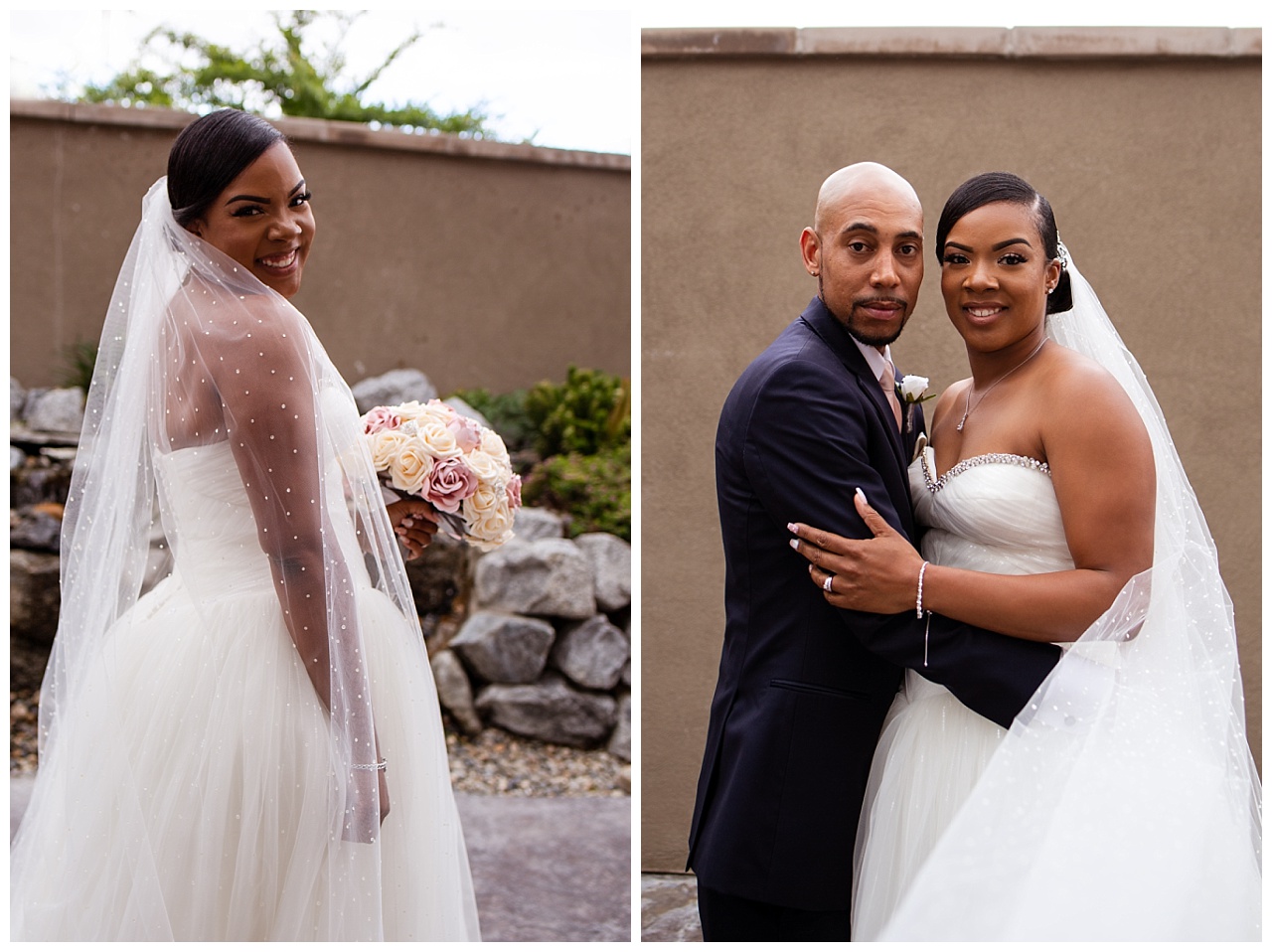  I may or may not have been completely obsessed with Tasha’s veil. Seriously, cathedral lengths, light weight, AND those gorgeous rhinestones EVERYWHERE, it was amazing and I loved the way it looked against her skin. 