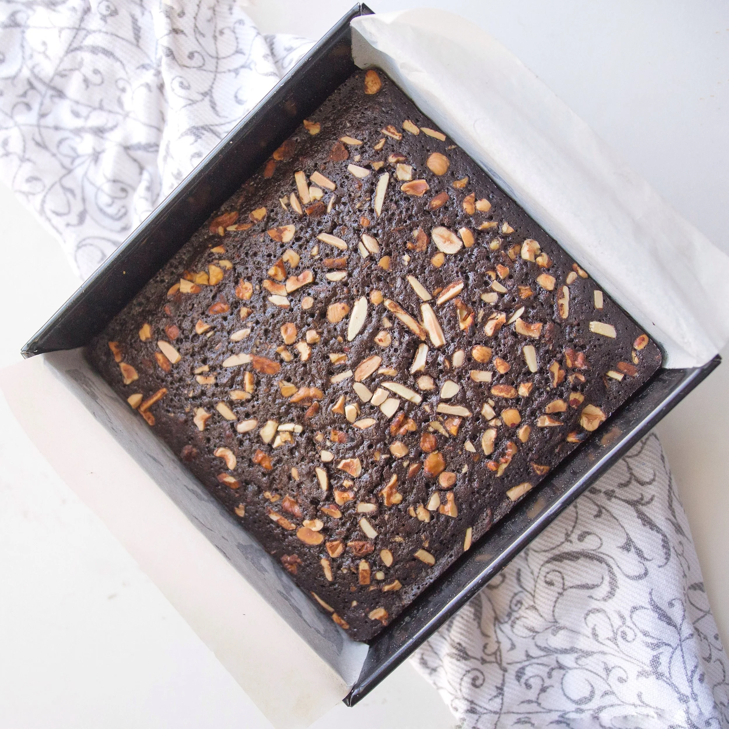 dark chocolate brownies with nuts