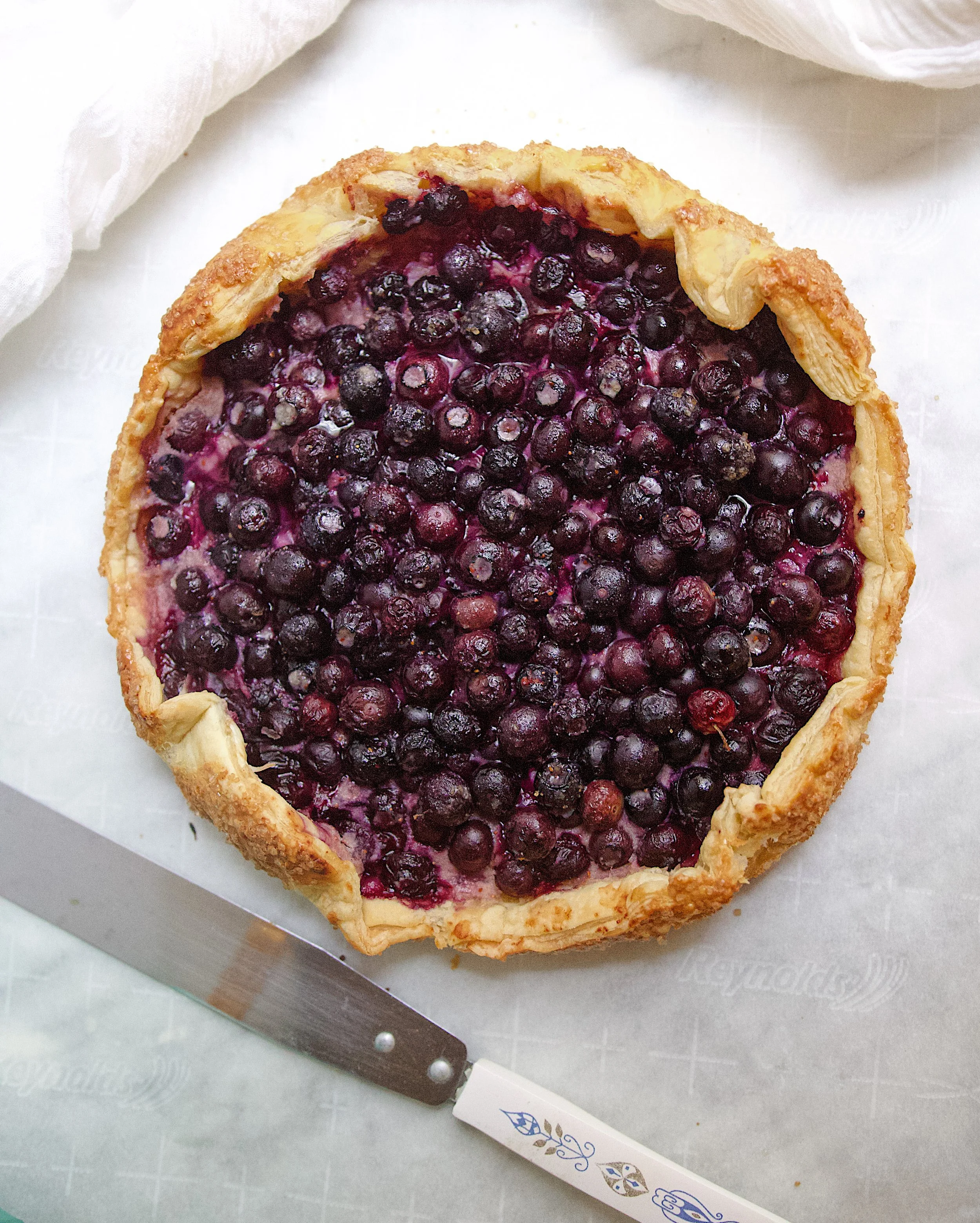 Rustic Blueberry Galette with puff pastry