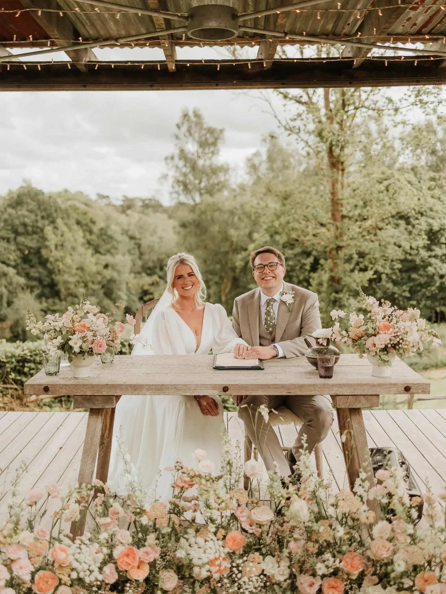 M &amp; G 🤍

That "just married" feeling ✨️ wrapped in love and all the flowers.

The view from the outdoor ceremony space @thebeacon_tw is absolutely breathtaking, but I'd be surprised if you can take your eyes off these beaming faces for