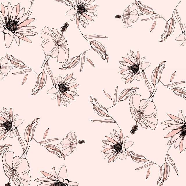 ᴾᴵᴺᴷ if you see it // 🌸🌻 &mdash; #textiledesign  #shadesofpink #pink #loveforpink💕 #design #alloverprint #textileart #designlife #hibiscus #sunflower #artofinstagram #textileartist