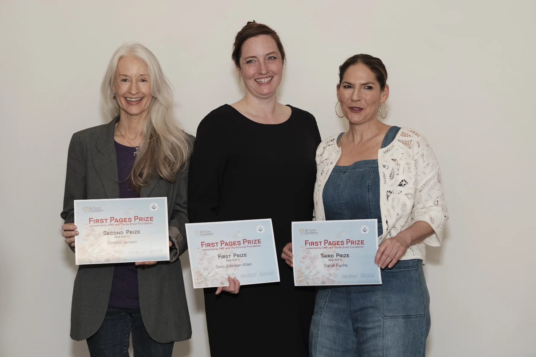Winners from left: Sandra Jensen (2nd place), Sara Johnson Allen (1st place), Sarah Fuchs (3rd place