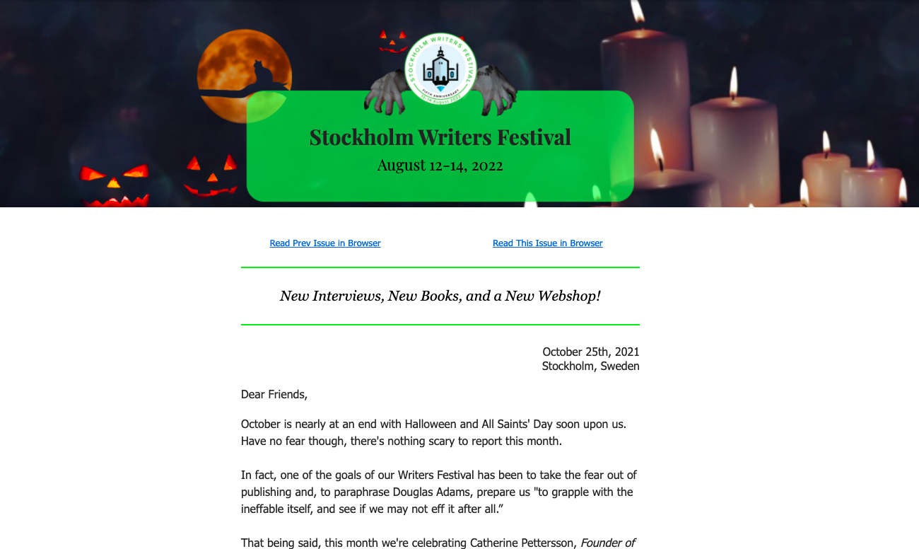Newsletter - October 25th, 2021