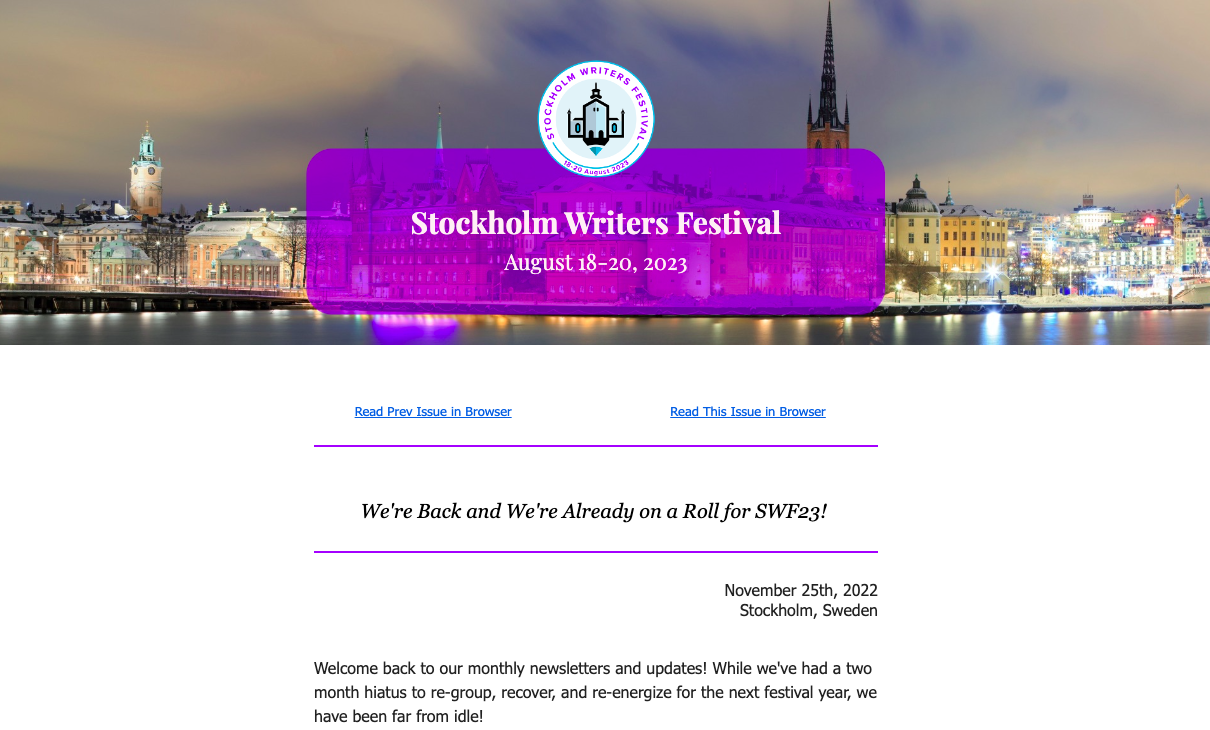 Newsletter - November 25th, 2022