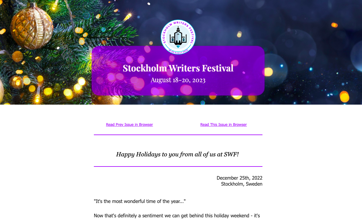 Newsletter - December 25th, 2022