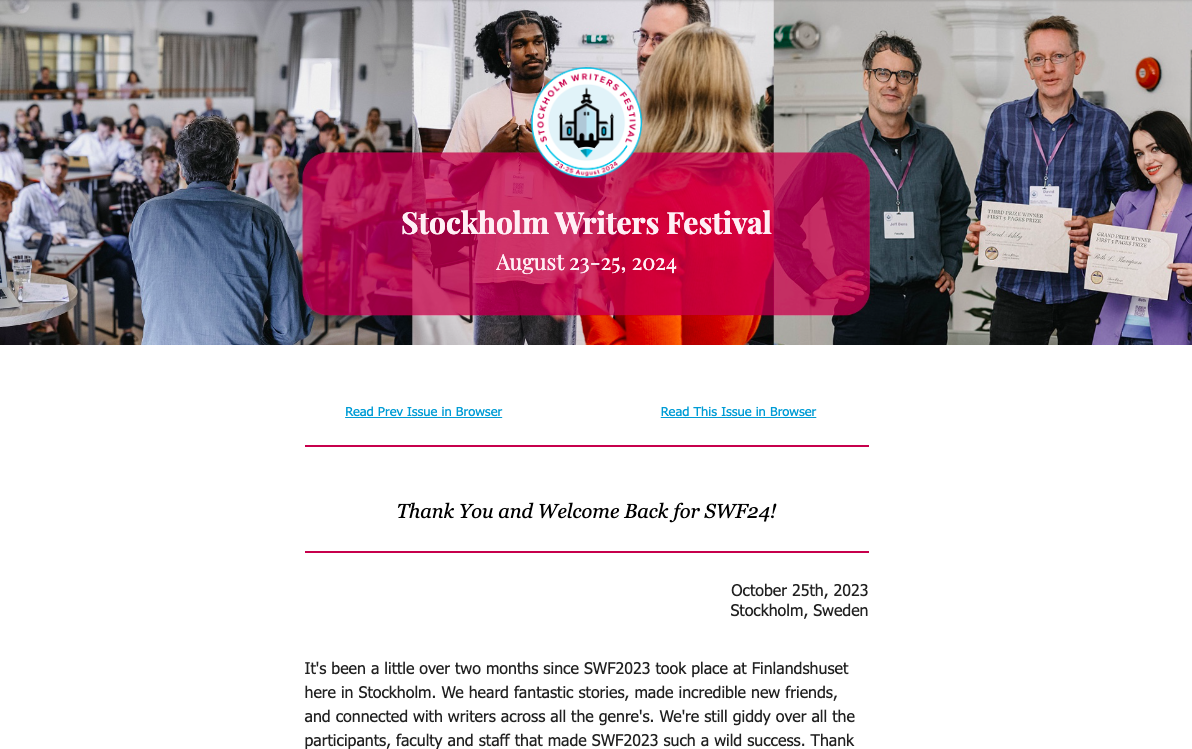 Newsletter - October 25th, 2023