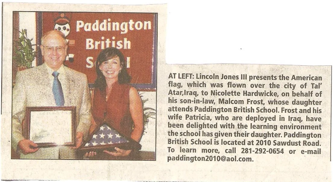 Nicolette Hardwicke was presented with the American Flag by Lincoln Jones III.
