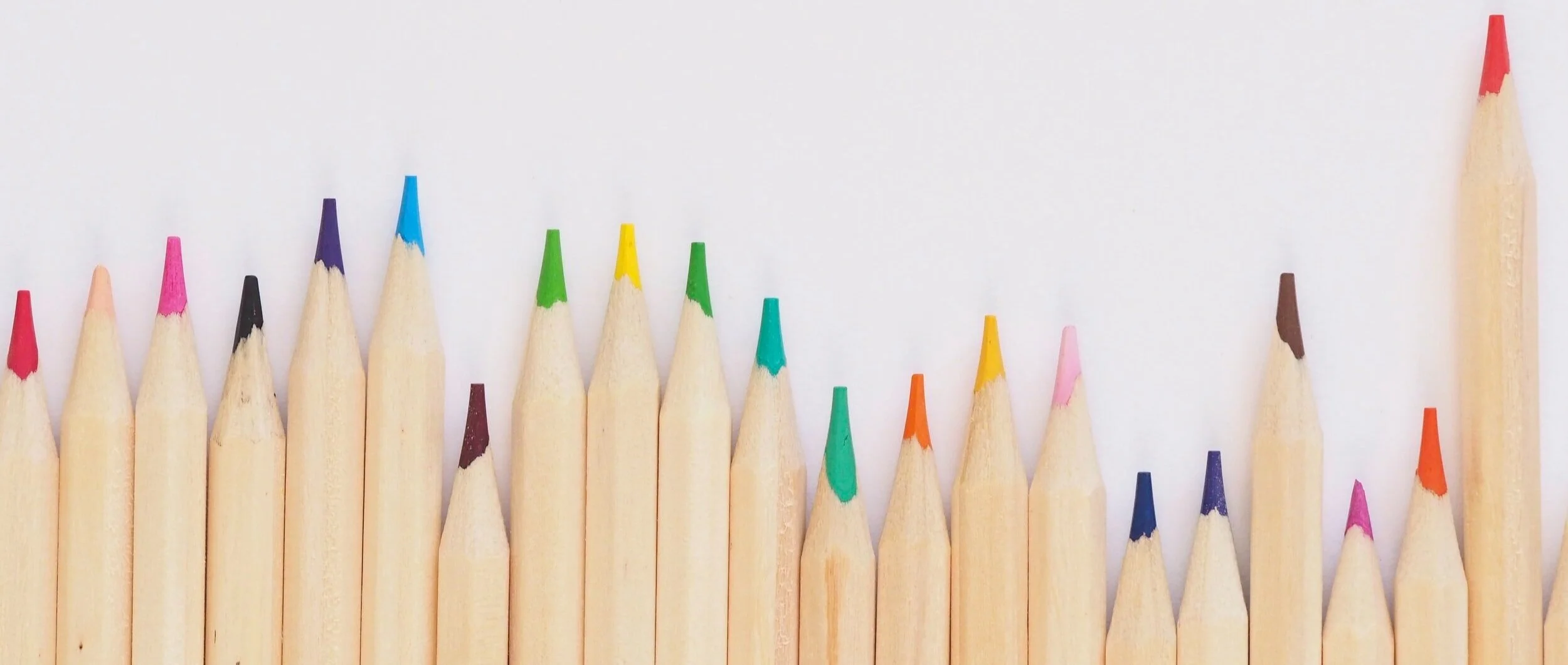 colorful pencil tips