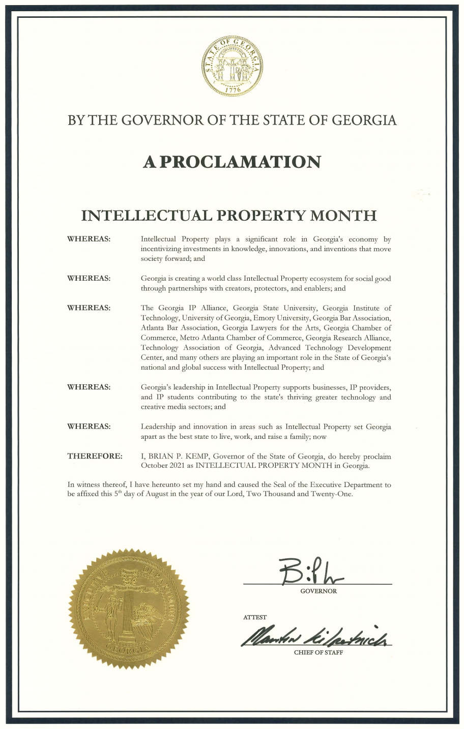 October was Intellectual Property Month in Georgia!