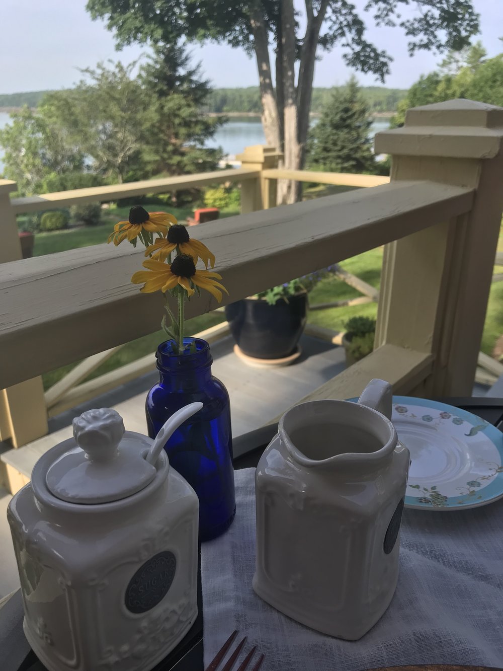 morning on the porch at Acadia Bay Inn