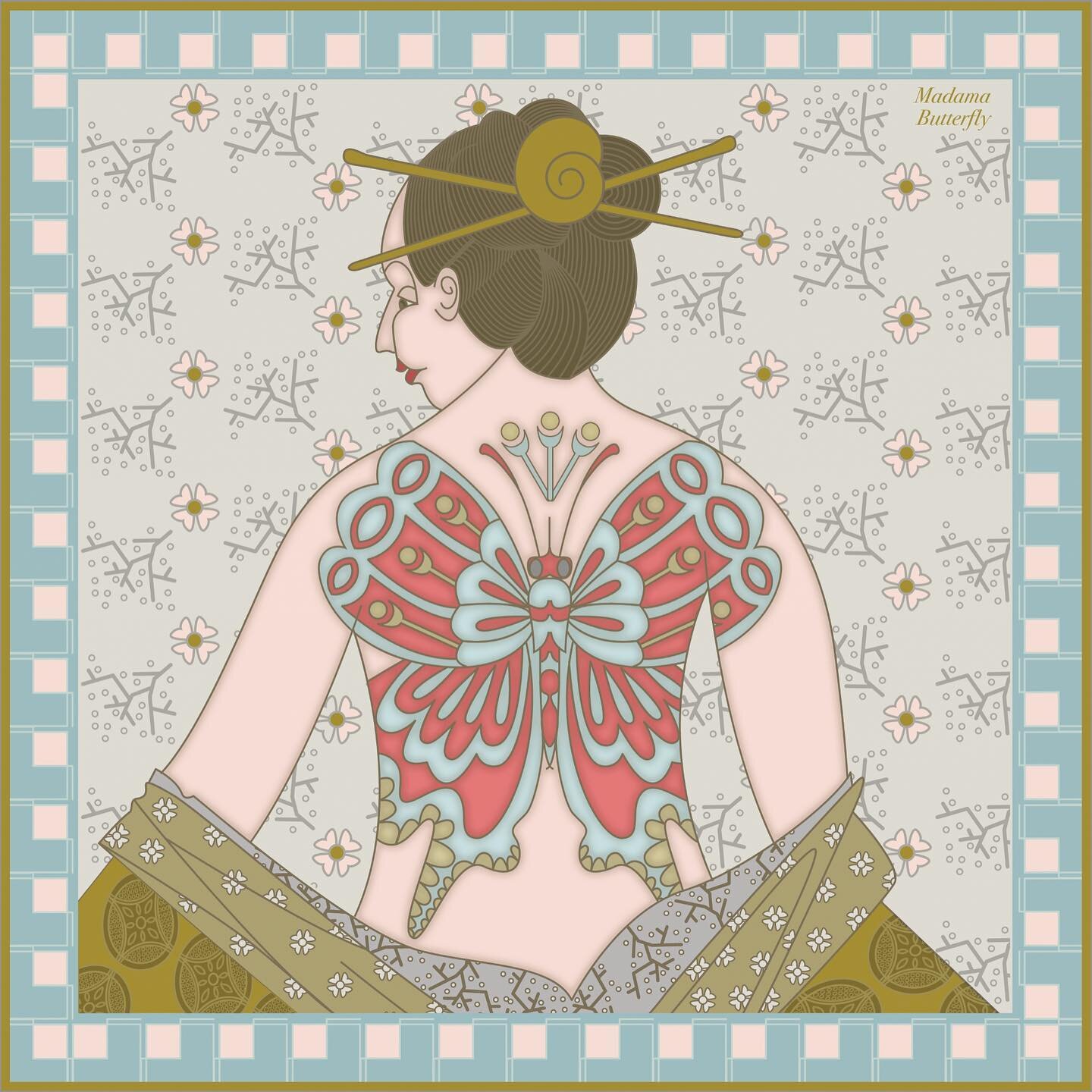 #madamabutterfly #scarf #silk #graphicdesign