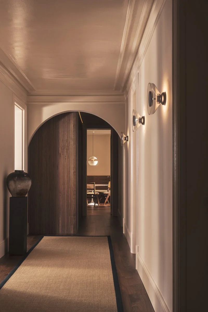 Polysmiths transformed this large Westminster apartment that has not been upgrades in 50 years into a serene, light-filled home through inserting a series of bespoke furniture, carpentry, and finishes. (2025-26)