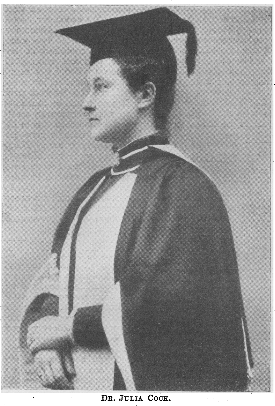 #SundayWiMIN26 Week 1: Dr Julia Cock (1860-1914)