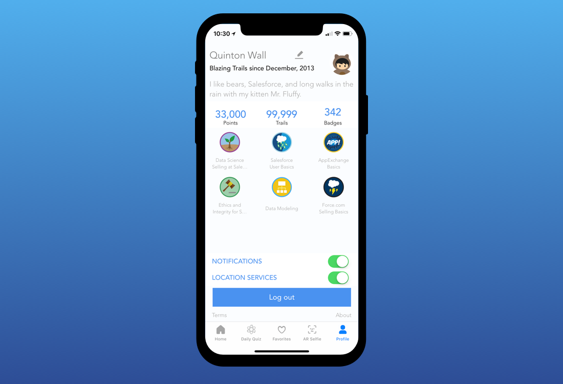Manage your profile right within the app.
