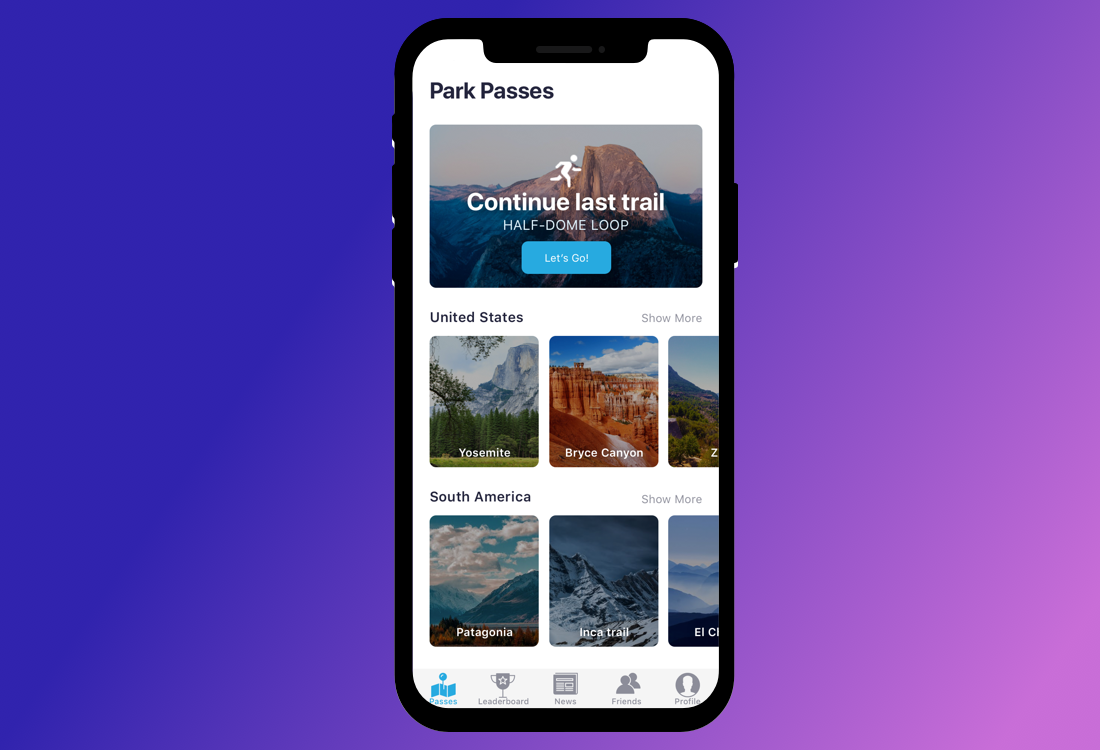 Bigfoot uses the iPhone X fluid design to offer a great user experience.
