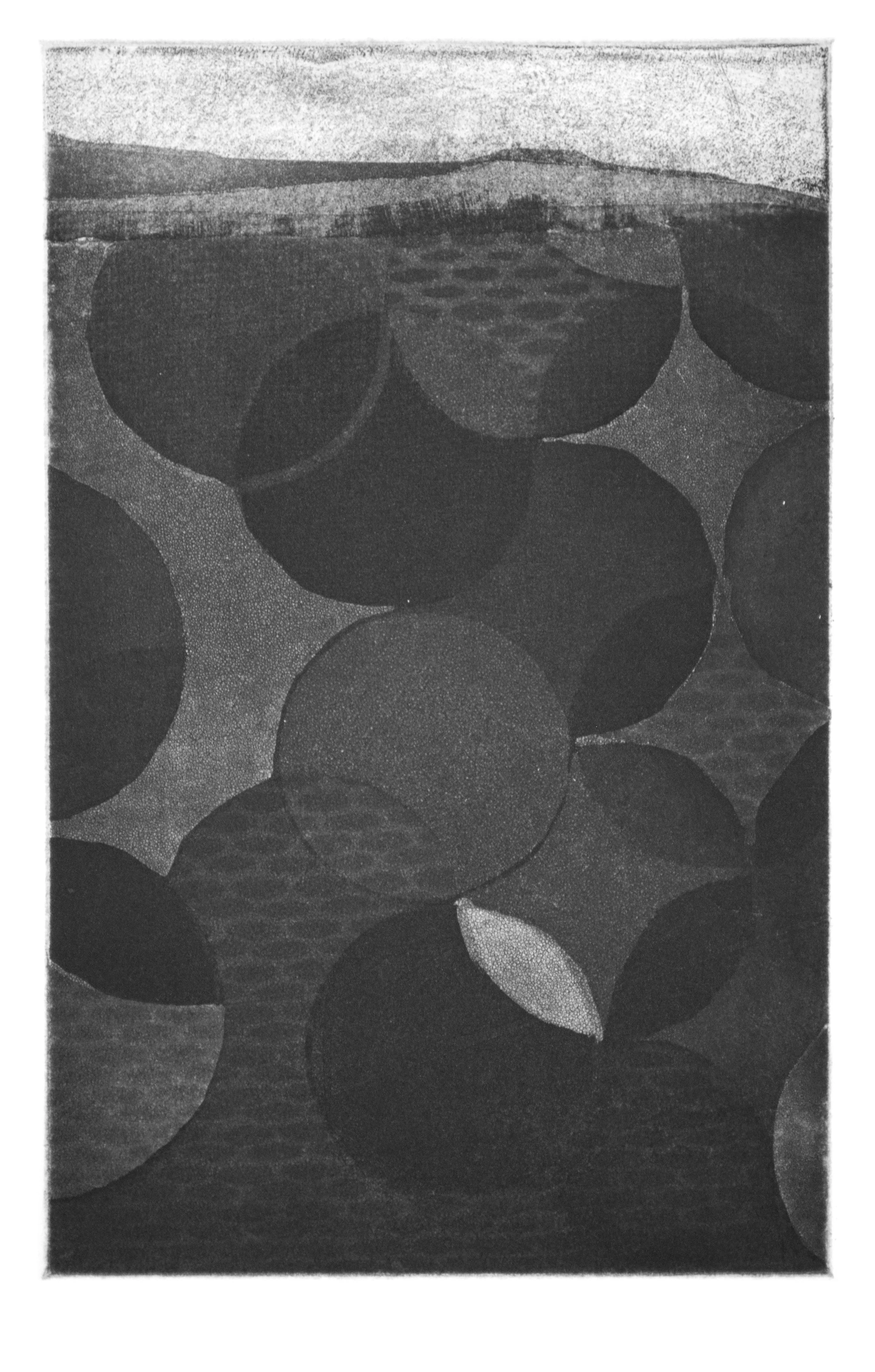 Underneath, 2018. Soft ground etching, 8x6"