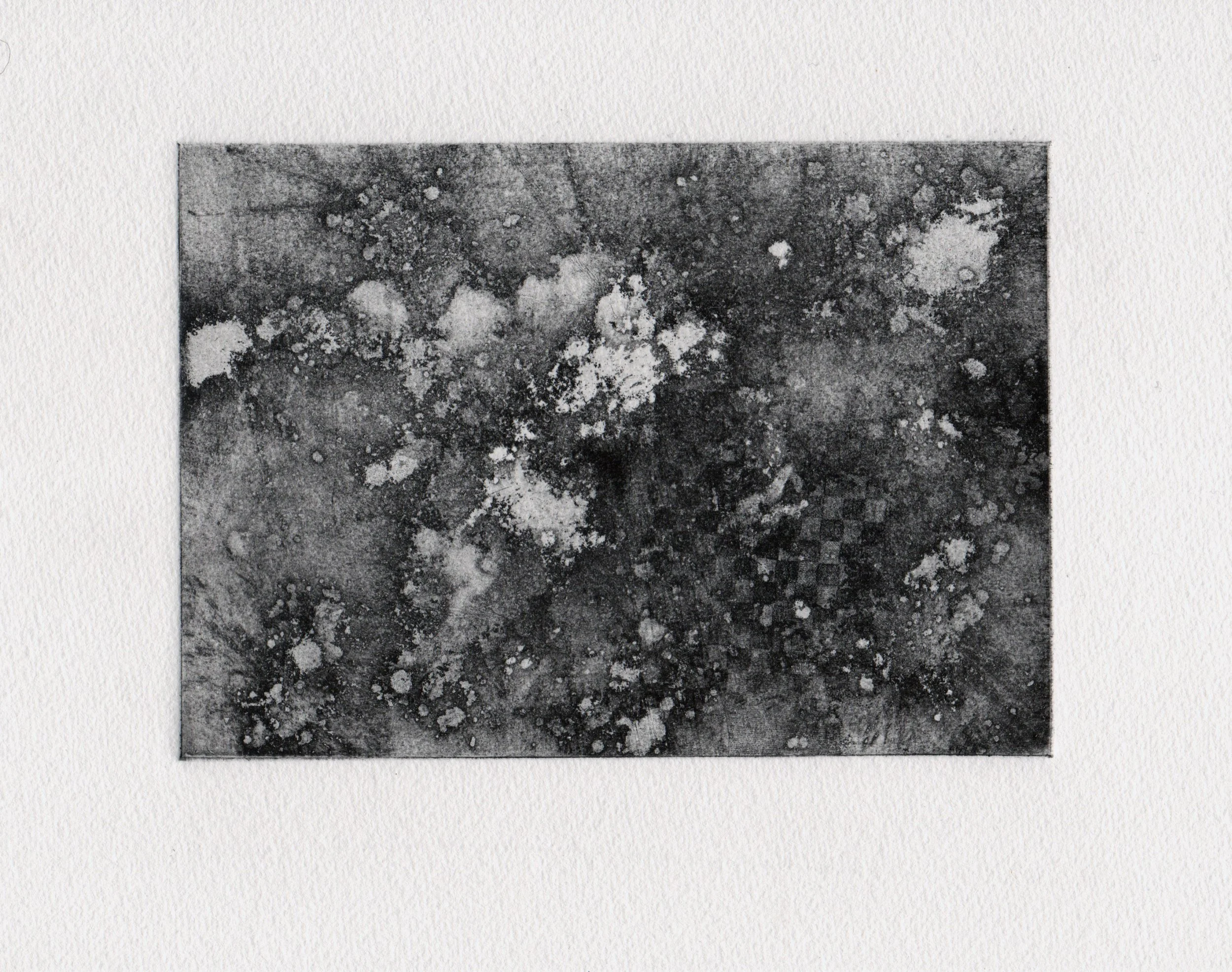 Ordnance at Night, 2022. Soft ground etching, Copper: 5 x 7”; Paper: 8 x 10”