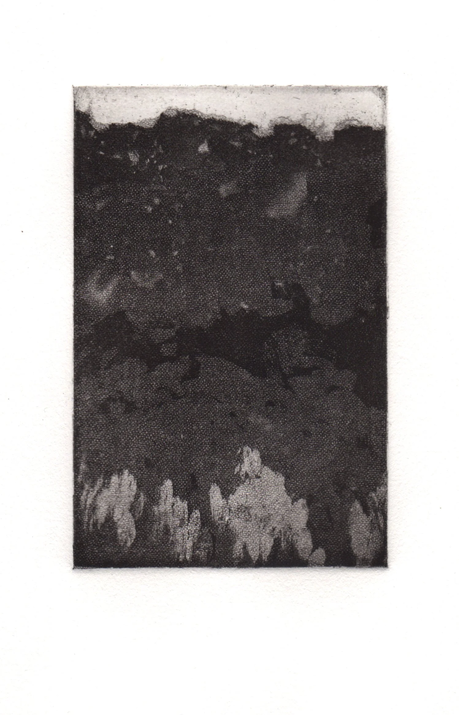 God's Eye View, 2022. Etching, 6x4"