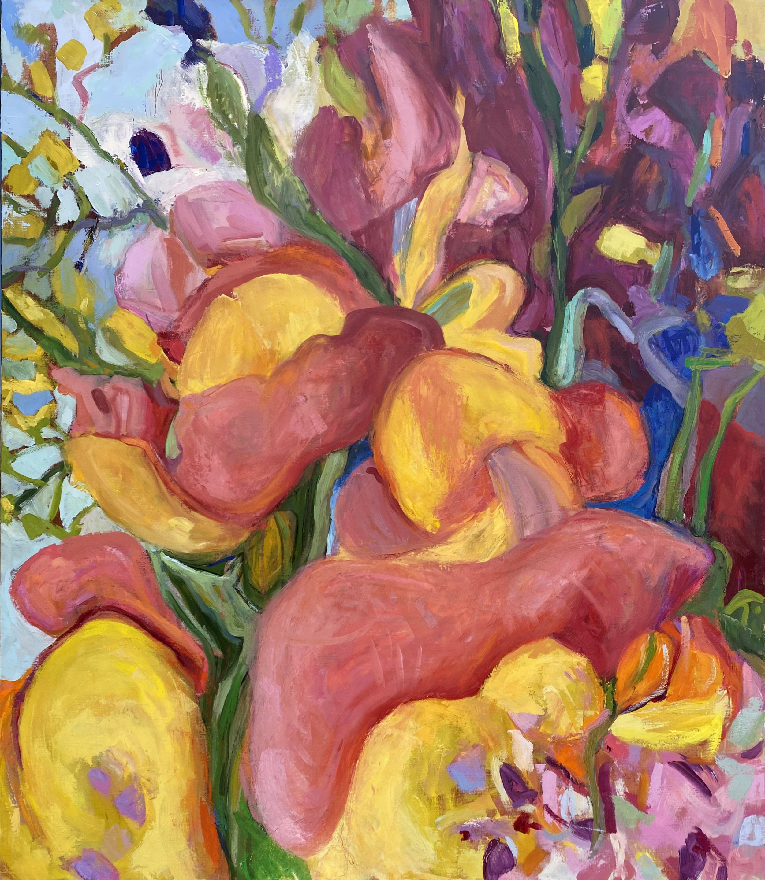 Flowers from the Fair, 2025. Oil on linen, 32x28"/81x71 cm