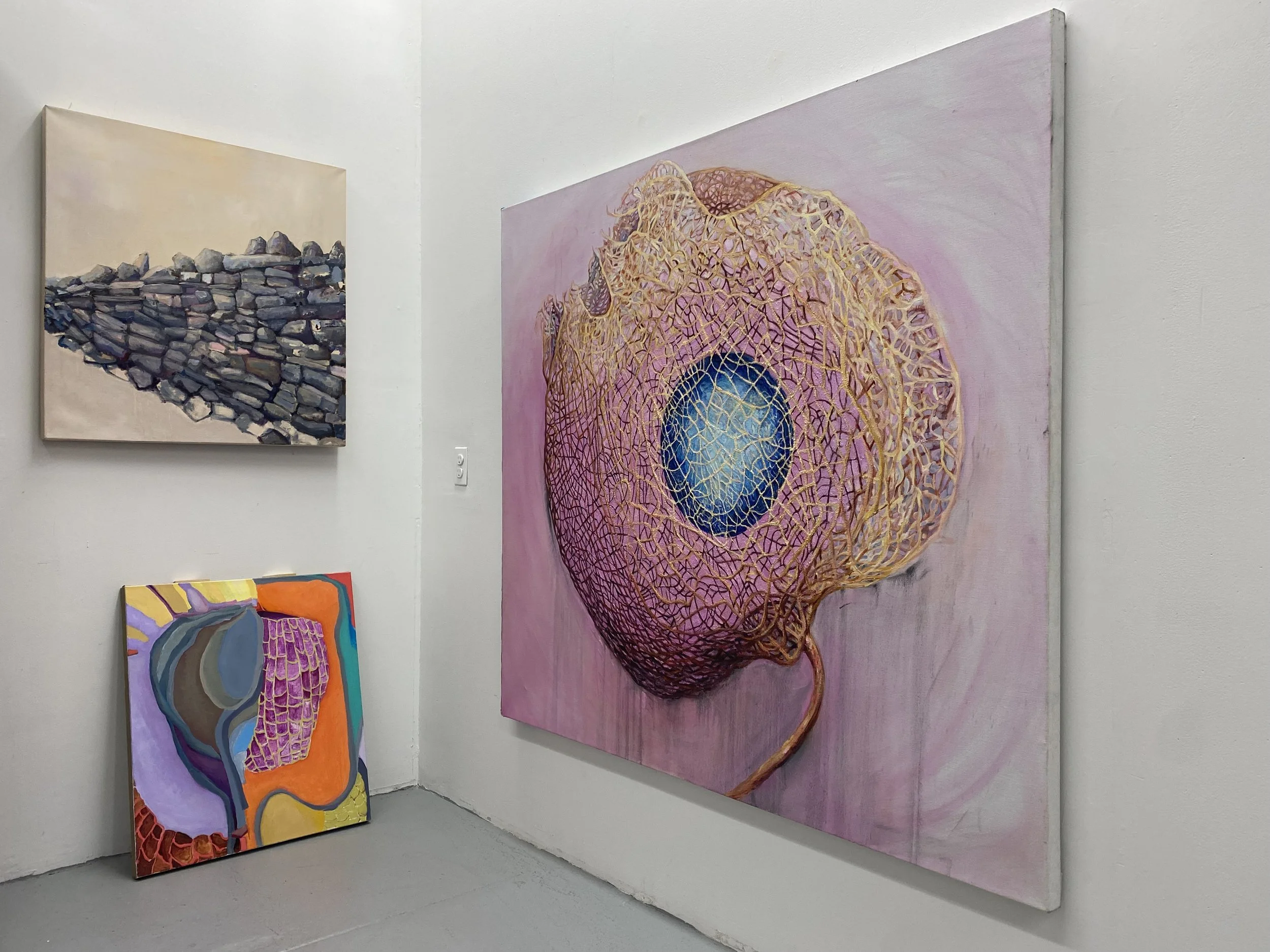 three paintings in conversation