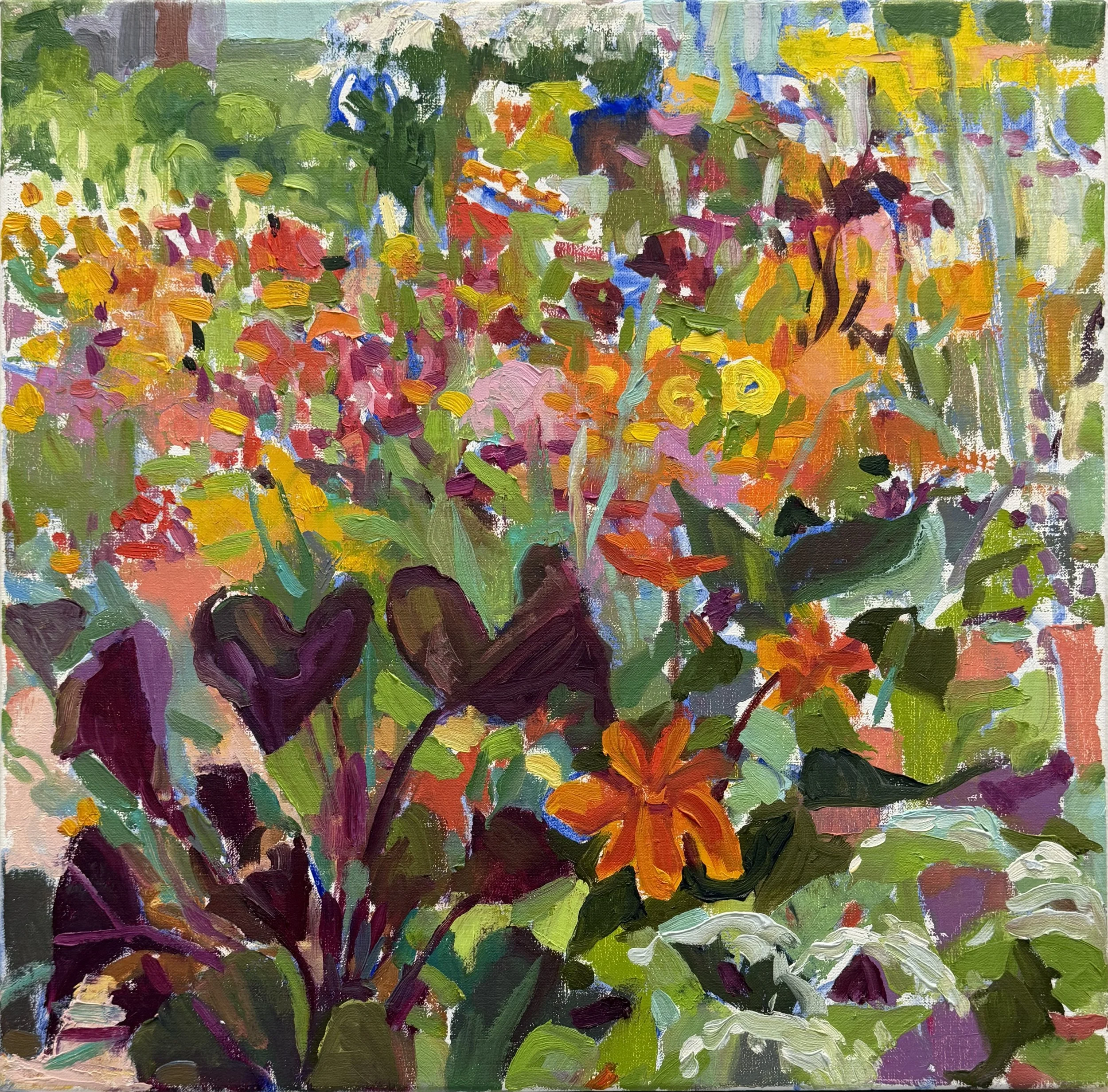 Late Summer at Moss Garden, 2025. Oil on linen, 16x16"