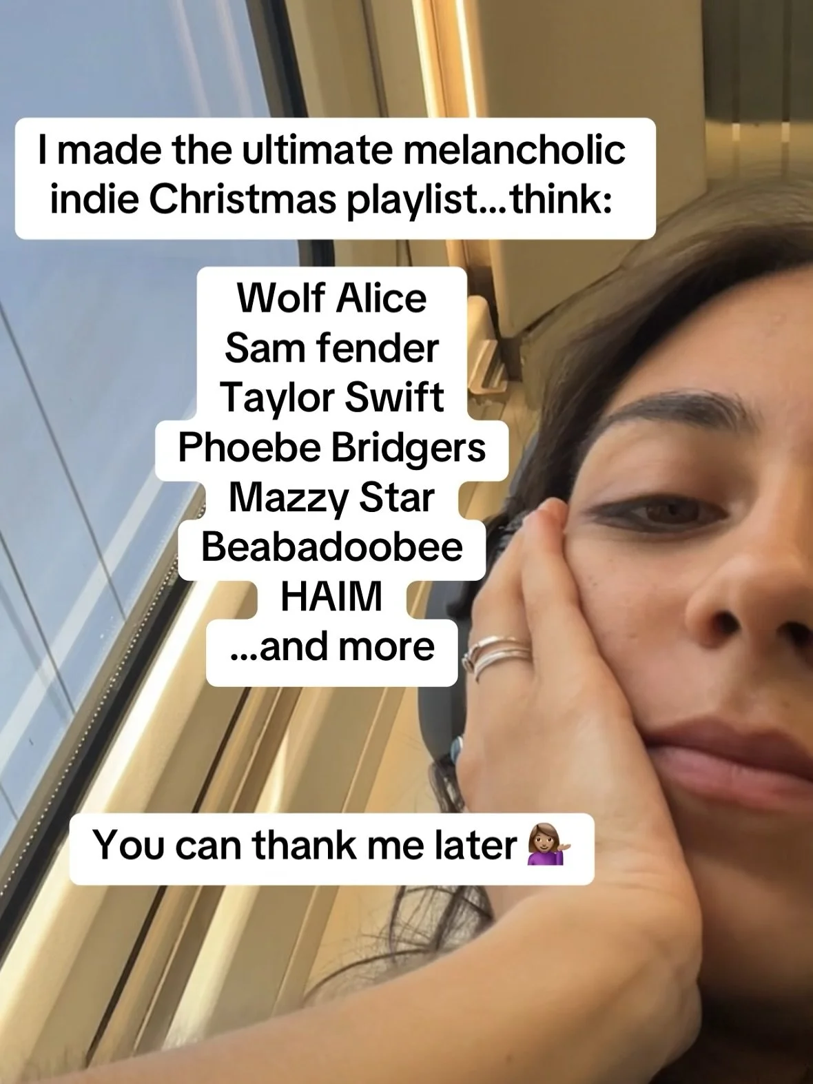 All the indie cozy vibes you need this season 💁🏽&zwj;♀️ ngl, the playlist slaps hehe link in the bio if you want to listen x

#christmas #taylorswift #wolfalice #playlist #samfender #phoebebridgers #haim #xmas #playlist #spotify #beabadoobee #mazzy