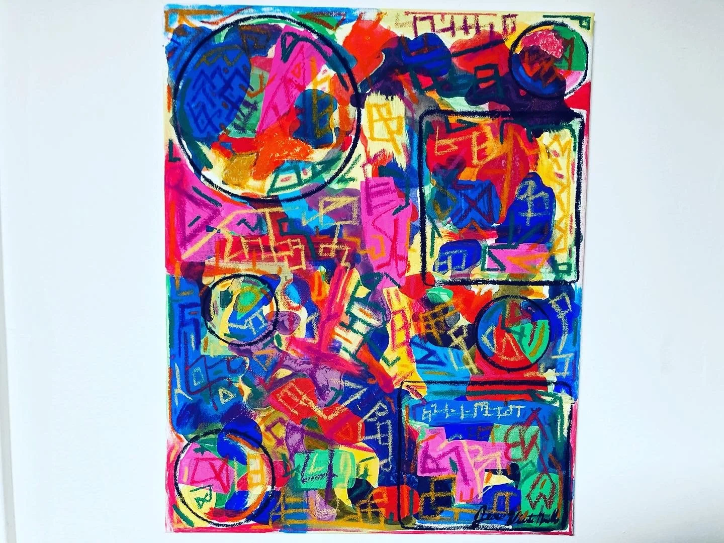 "Untitled", 16x20, Acrylic and Oil Stick on Canvas