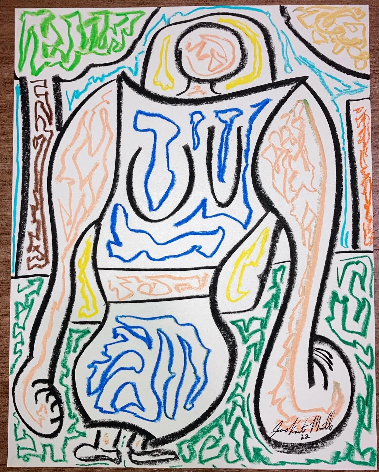 "Woman in Blue", 8.5x11, Pastel on Paper