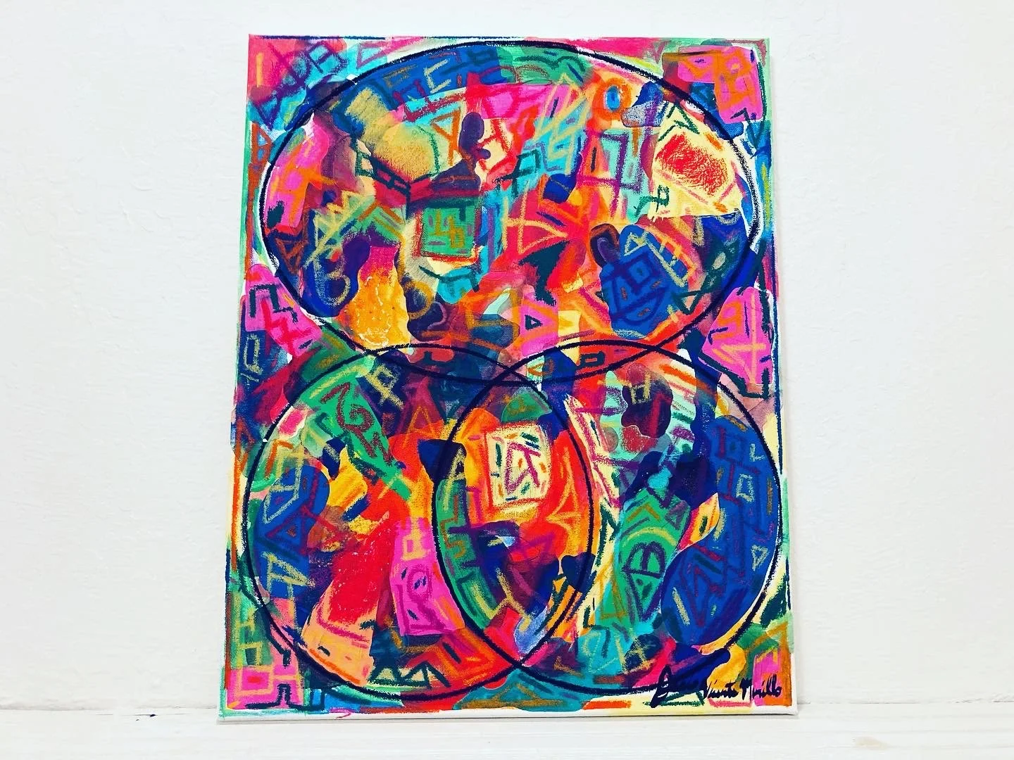 "Untitled", 16x20, Acrylic and Oil Stick on Canvas