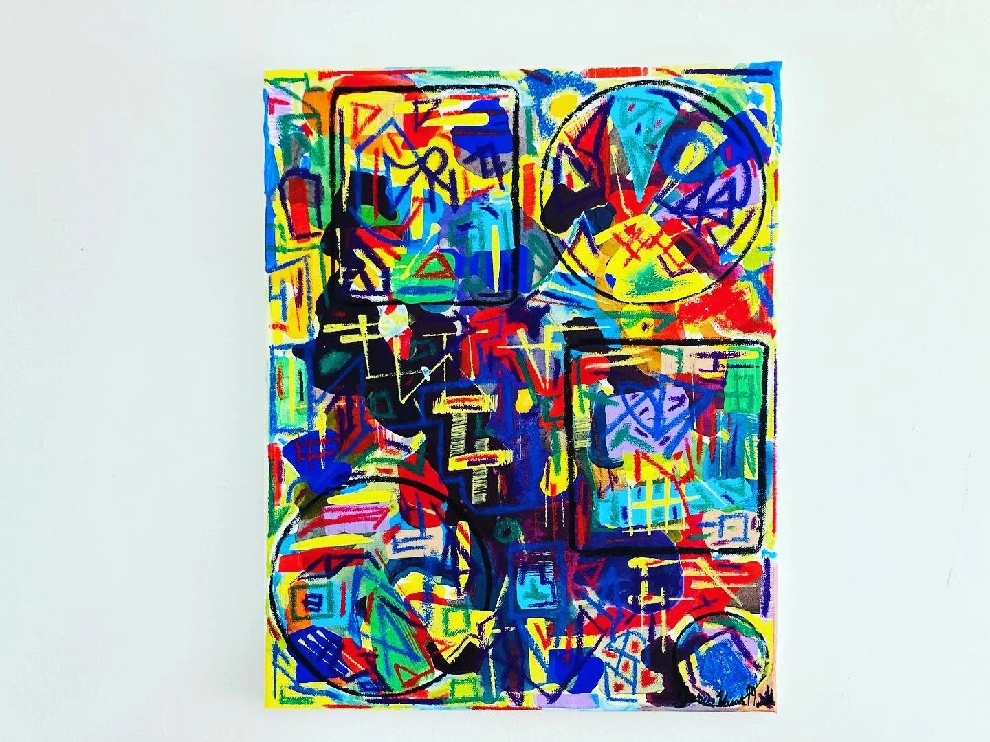 "Untitled", 16x20, Acrylic and Oil Stick on Canvas