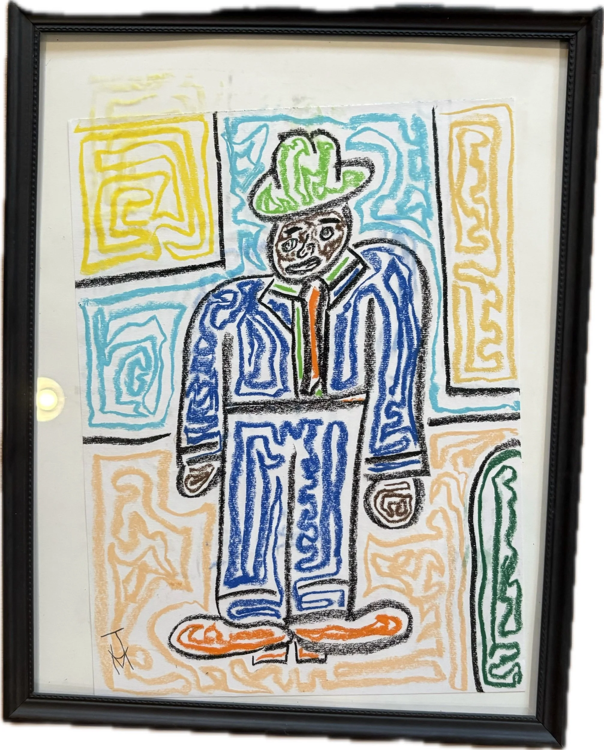 "Man in Blue Suit", 8x10, Pastel on Paper