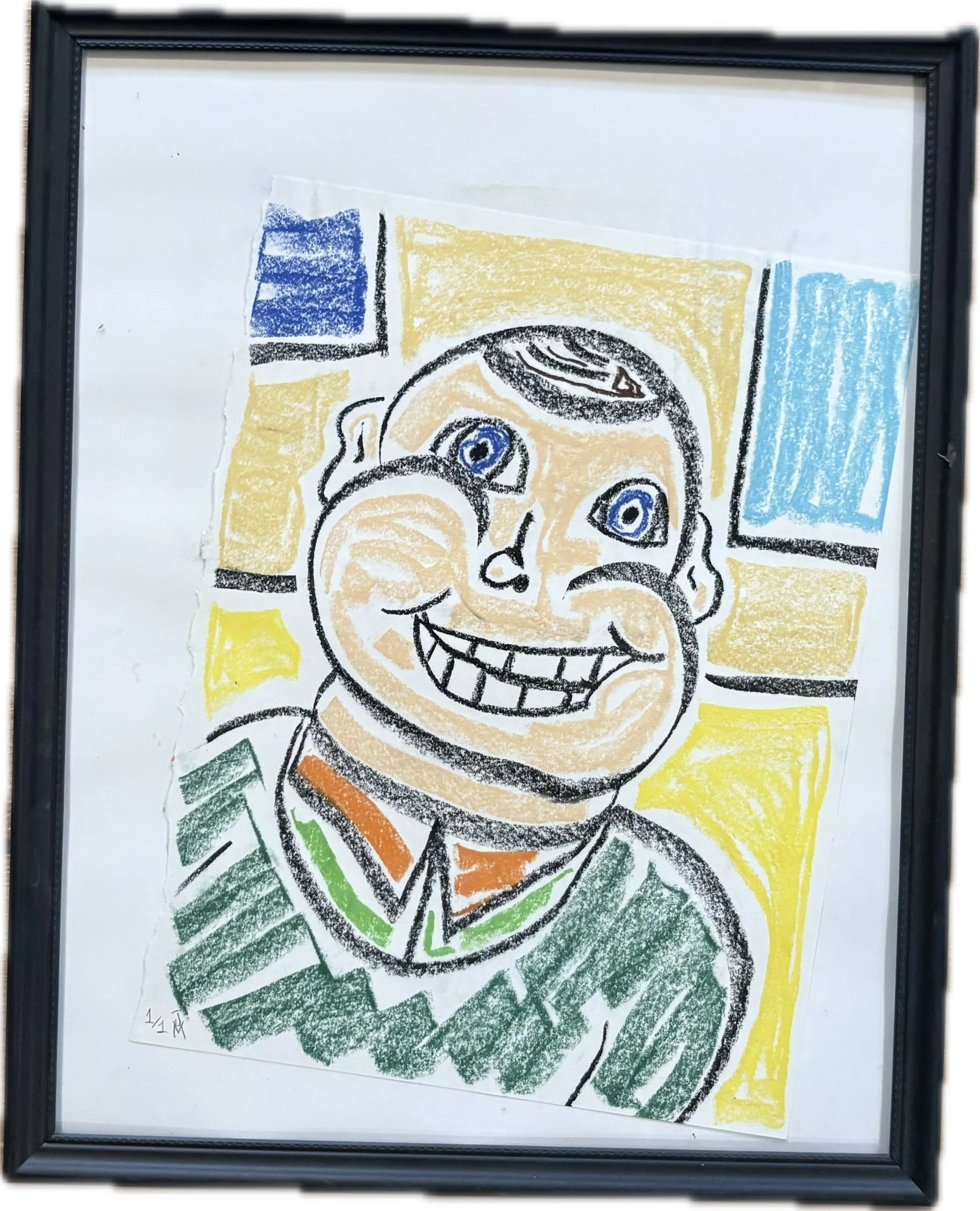 "Man in Green Sweater", 8x10, Pastel on Paper