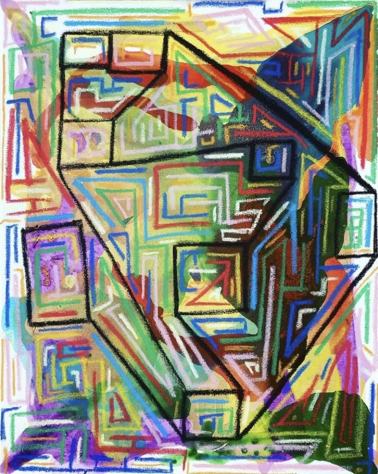 "The 72-Hour Romance" 16x20, Acrylic and Oil Stick on Canvas