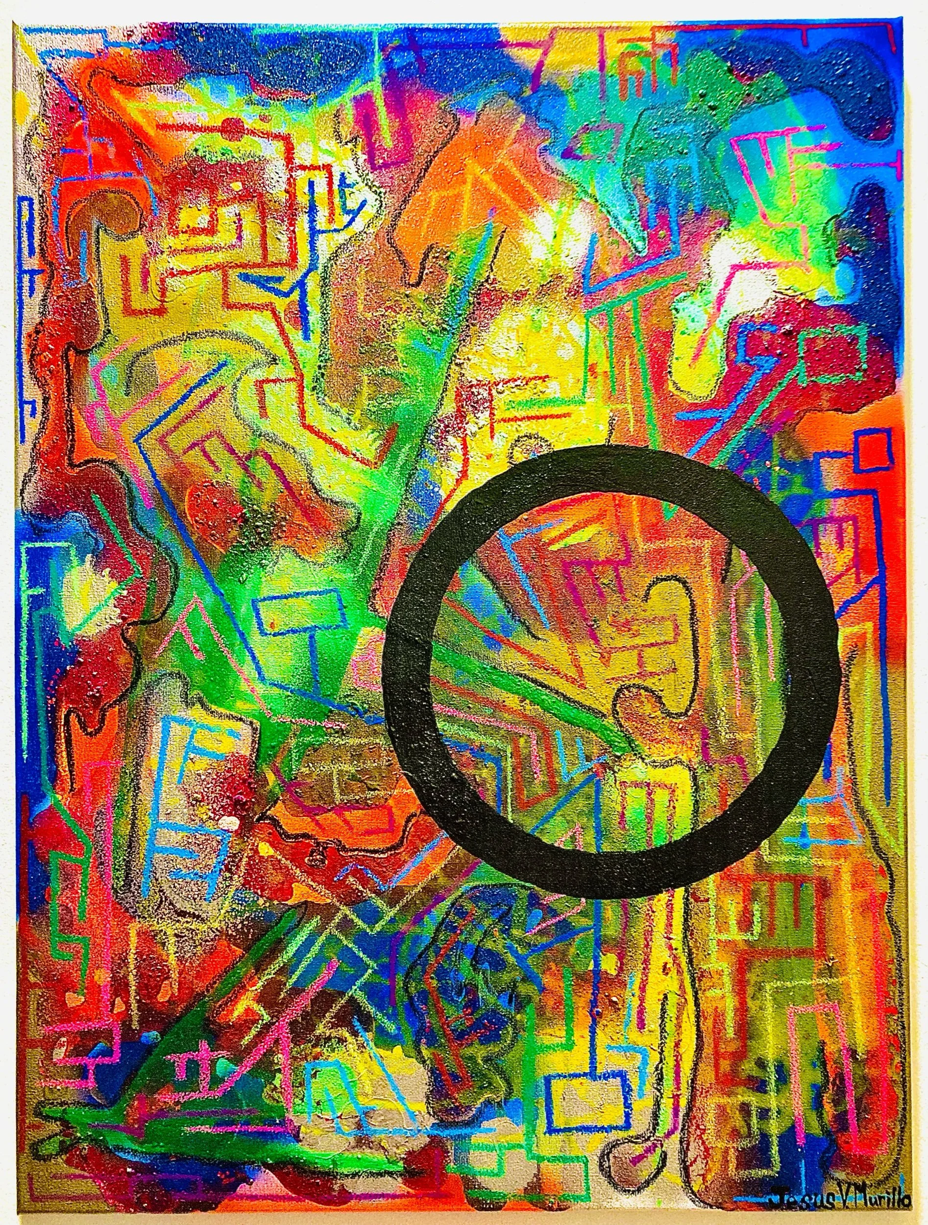 "I'm the Witch, You're the World", 18x24, Acrylic and Oil Stick on Canvas