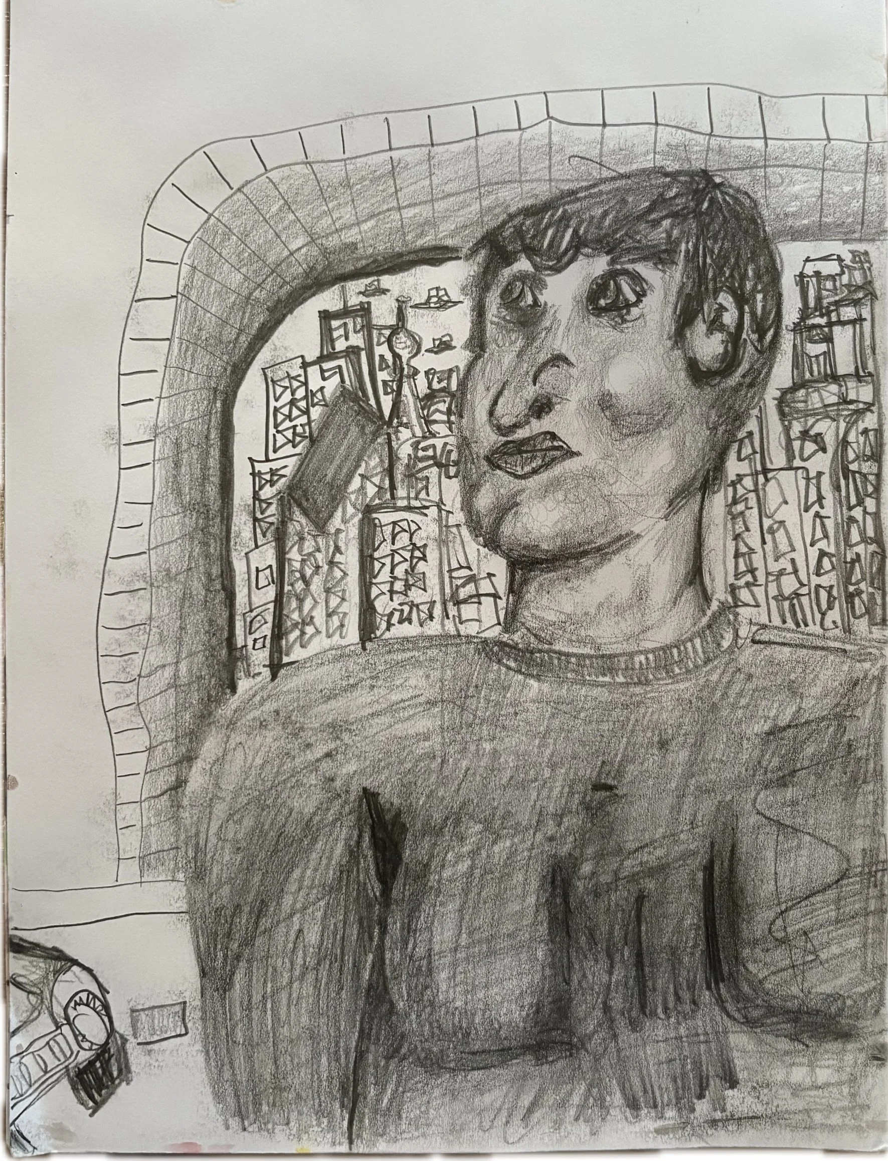"Self Portrait", 8x10, Pencil on Paper
