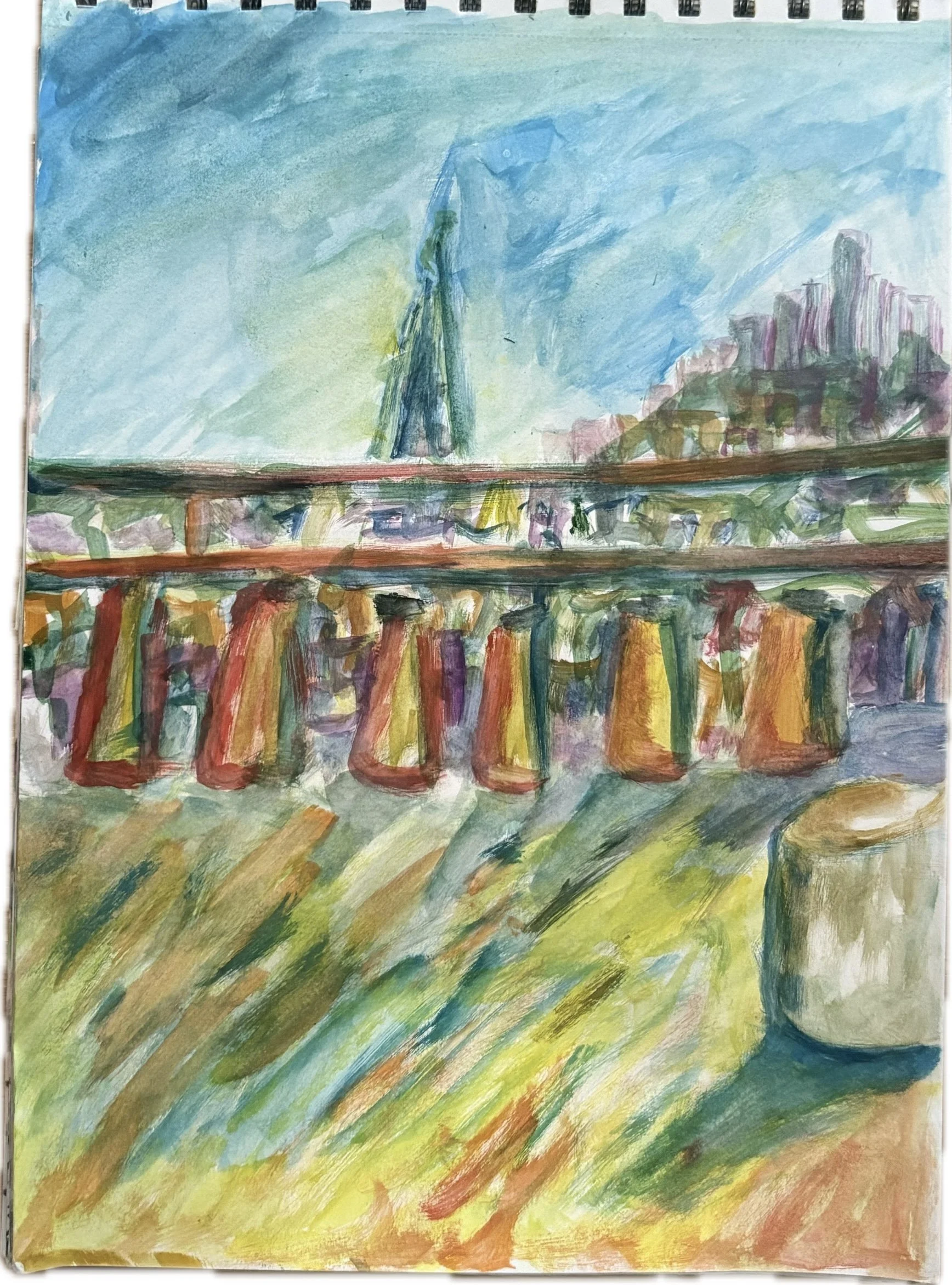 "View from 'The People'", 8x10, Watercolor and Spit on Paper