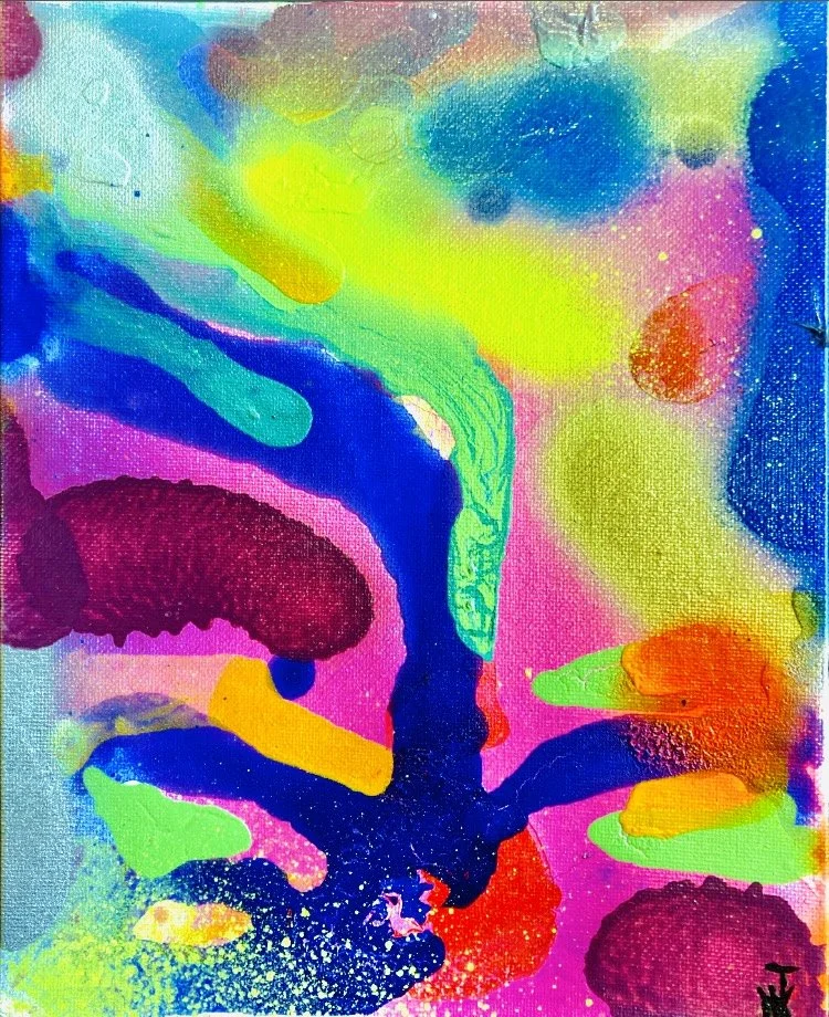 "Untitled", 8x10, Acrylic and Spray Paint on Canvas