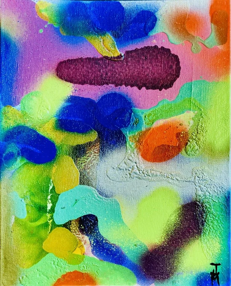 "Elliot, The Neighbor", 8x10, Acrylic and Spray Paint on Canvas Board