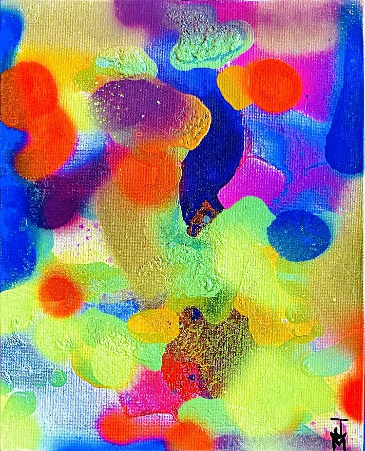 "Spring Cleaning", 8x10, Acrylic and Spray Paint on Canvas Board