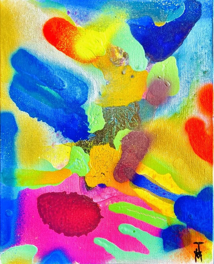 "Blind Love", 8x10, Acrylic and Spray Paint on Canvas Board